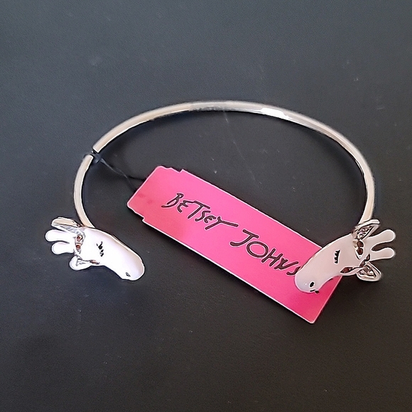New Vintage! BETSEY JOHNSON 3D Sugar Critters Pink Giraffe Head Bracelet. 7" - Picture 1 of 10